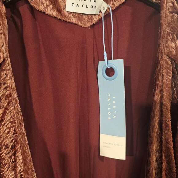 NWT Tanya Taylor Laureen Velvet Wrap Dress Size 16 - Picture 4 of 5